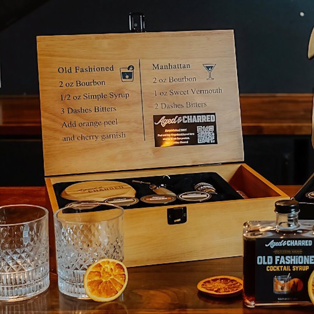 Aged &amp; Charred Premium Cocktail Smoker Kit with Wood Box in Multicolor, , large