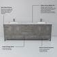 Lexora Home Jacques 80" Double Bathroom Vanity in Distressed Grey with 2 cm White Carrara Marble Top and Rectangular Sinks, , large