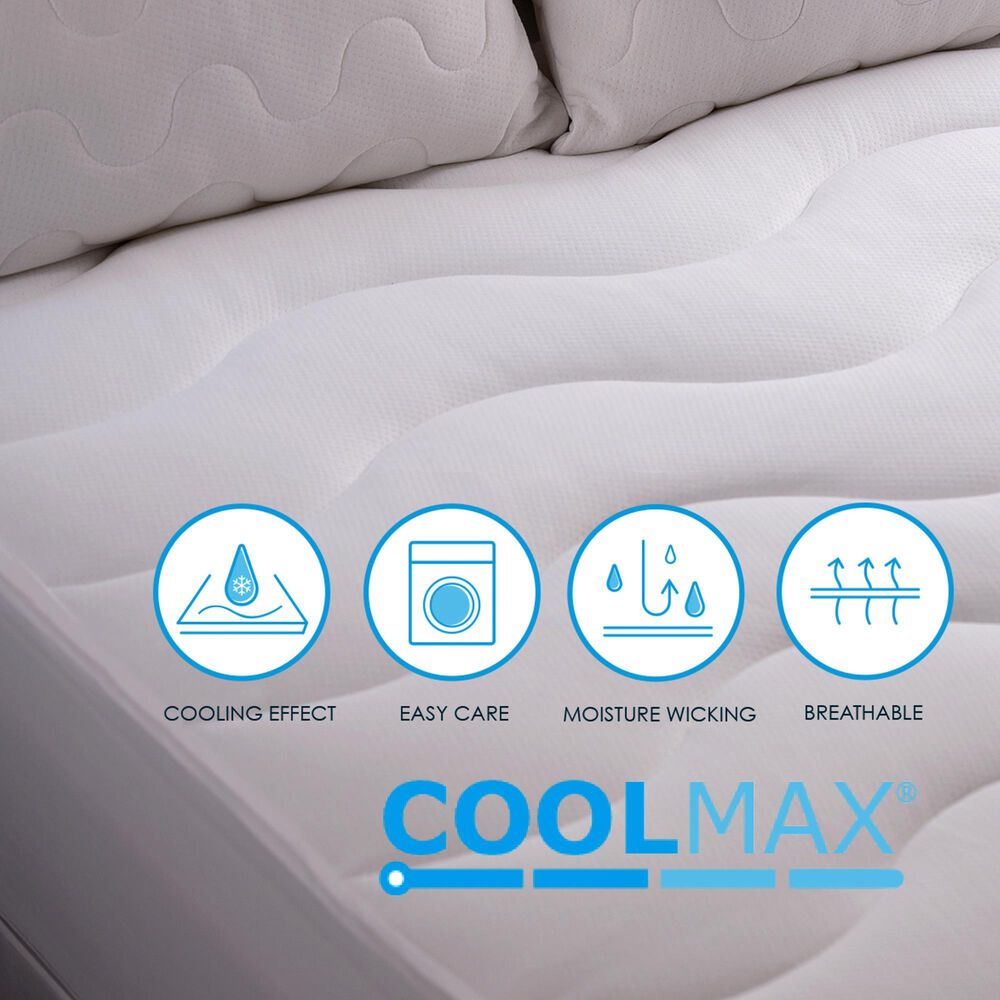 Allied Home Coolmax Twin Mattress Pad in White, , large