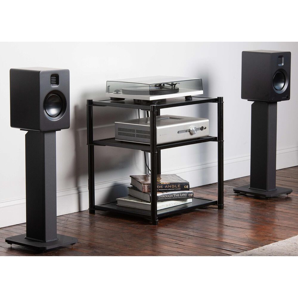 Kanto 22" Fillable Speaker Floor Stands in Matte Black (Set of 2), , large