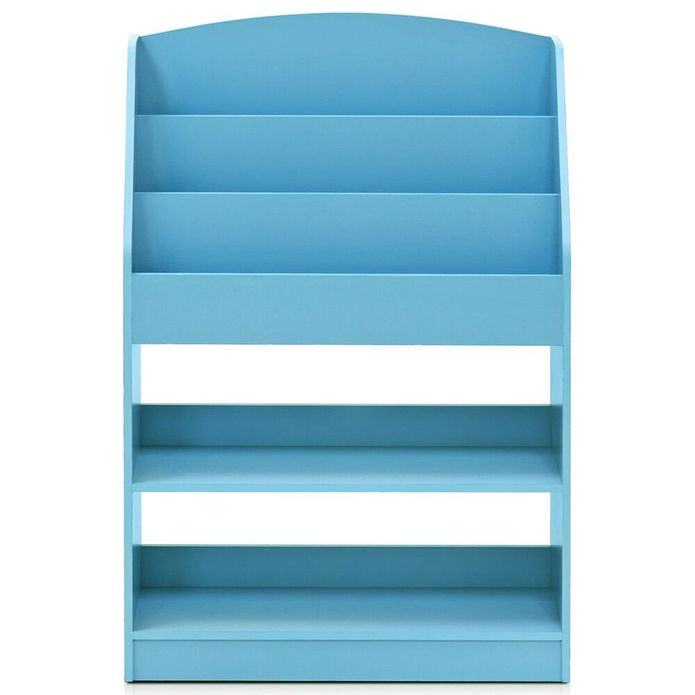 HOMLUX 5-Tier Magazine Bookshelf in Light Blue, , large