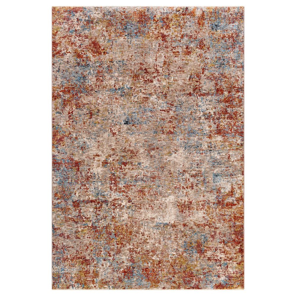 Surya Mirabel 6"7" x 9"6" Peach, Orange, Cream, Brown, Saffron and Denim Area Rug, , large
