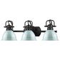 Golden Lighting Duncan 3-Light Bath Vanity in Matte Black and Light Blue, , large