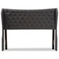 Baxton Studio Cadence King Wingback Headboard in Dark Grey, , large