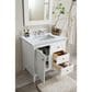 James Martin Vanities Palisades 36" Single Bathroom Vanity in Bright White with 3 cm Carrara White Marble Top and Rectangular Sink, , large