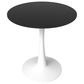 Leisuremod Bristol 24" Round Dining Table with MDF Top in White and Black - Table Only, , large