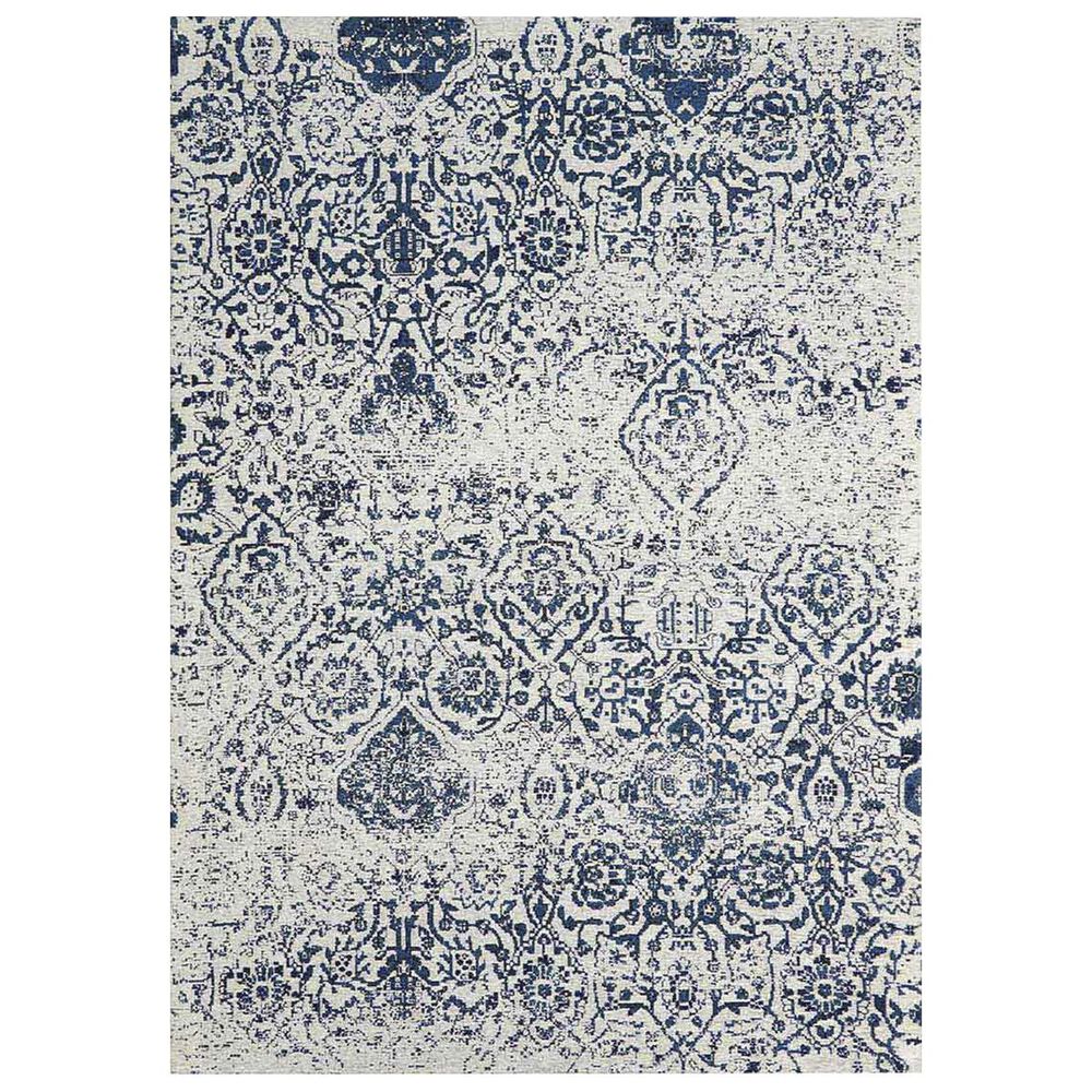 Nourison Damask DAS06 5" x 7" Ivory and Navy Area Rug, , large