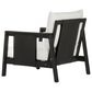 HOMLUX Outdoor Club Chair with Black Textilene Accents in White, , large