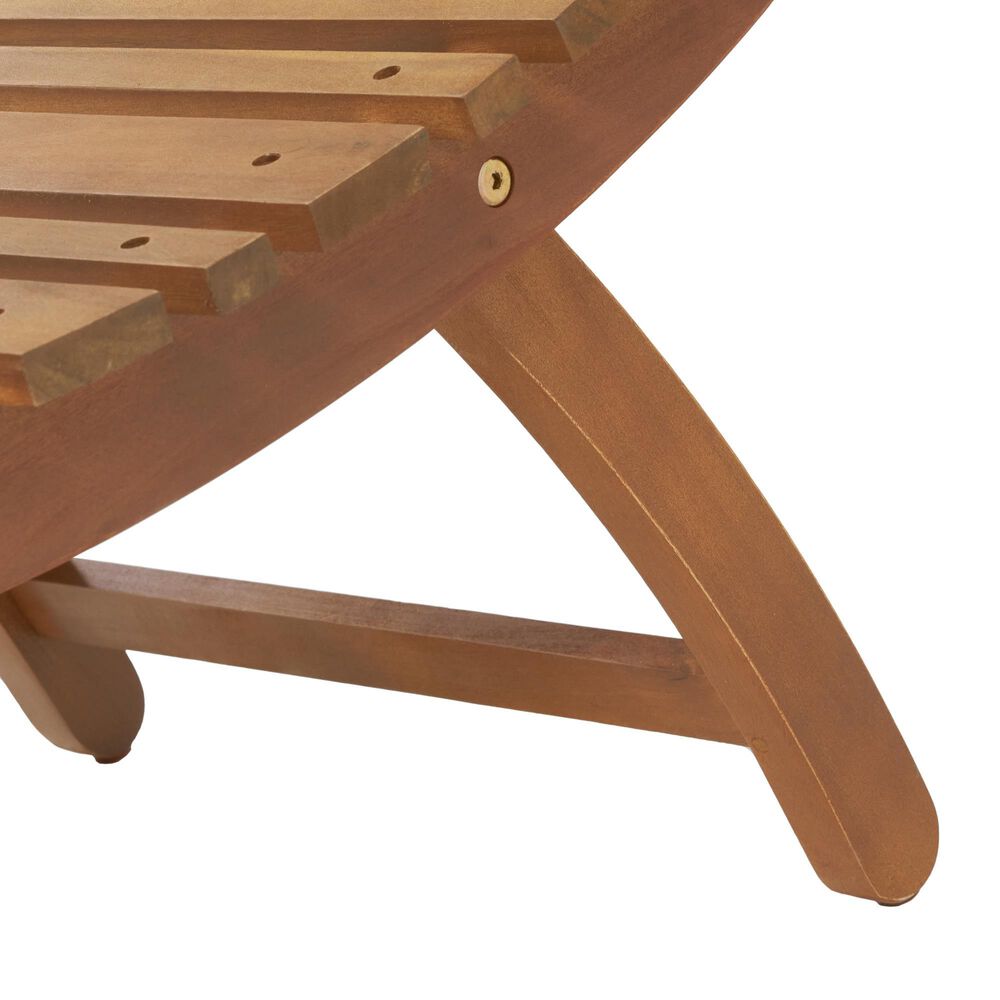 Hearth and Haven Lahaina Outdoor Wood Foldable Chaise Lounge in Brown, , large