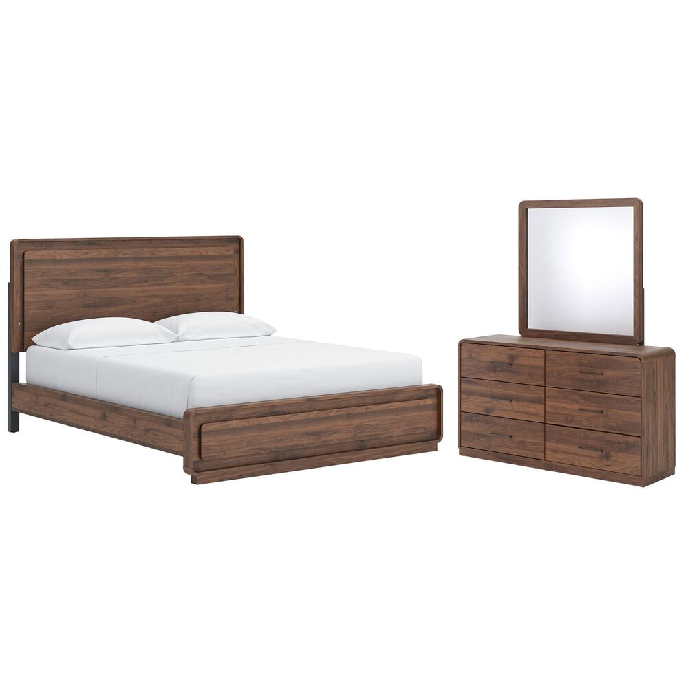 Ashley Fortlorn 3-Piece California King Bedroom Set in Walnut Brown with LED Light, , large