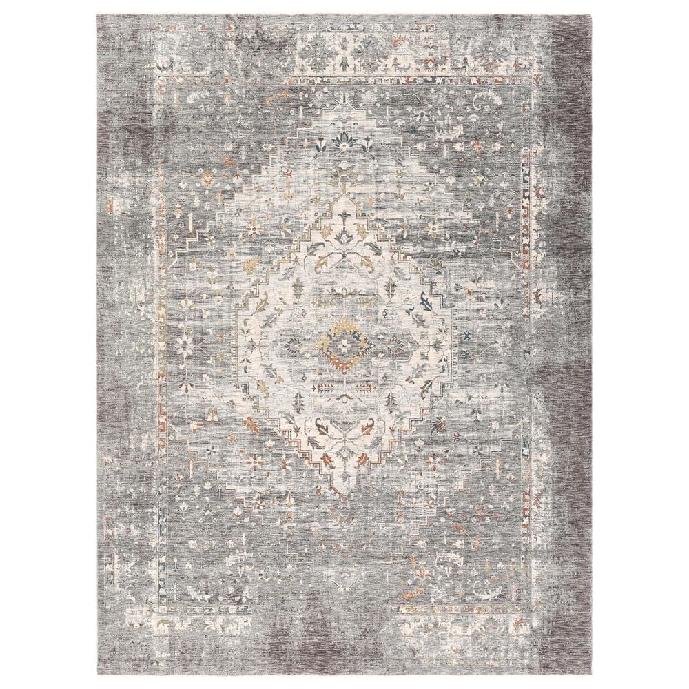 Surya Presidential PDT-2311 7"9" x 10"3" Charcoal, Ivory, Blue and Orange Area Rug, , large