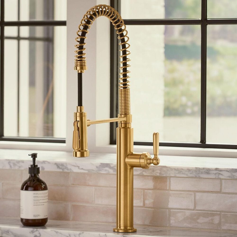 Kohler Edalyn Semi-Professional Kitchen Sink Faucet in Vibrant Brushed Moderne Brass, , large