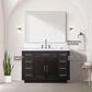 Lexora Home Abbey 48" Single Bathroom Vanity in Black Oak with 2 cm White Carrara Marble Top and Rectangular Sink, , large