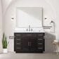 Lexora Home Abbey 48" Single Bathroom Vanity in Black Oak with 2 cm White Carrara Marble Top and Rectangular Sink, , large