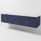 Lexora Home Geneva 80" Double Bathroom Vanity in Navy Blue with 2 cm White Carrara Marble Top and Rectangular Sinks, , large