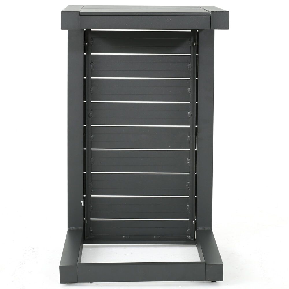 Hearth and Haven Cape Coral C-Shaped Patio Side Table in Grey, , large