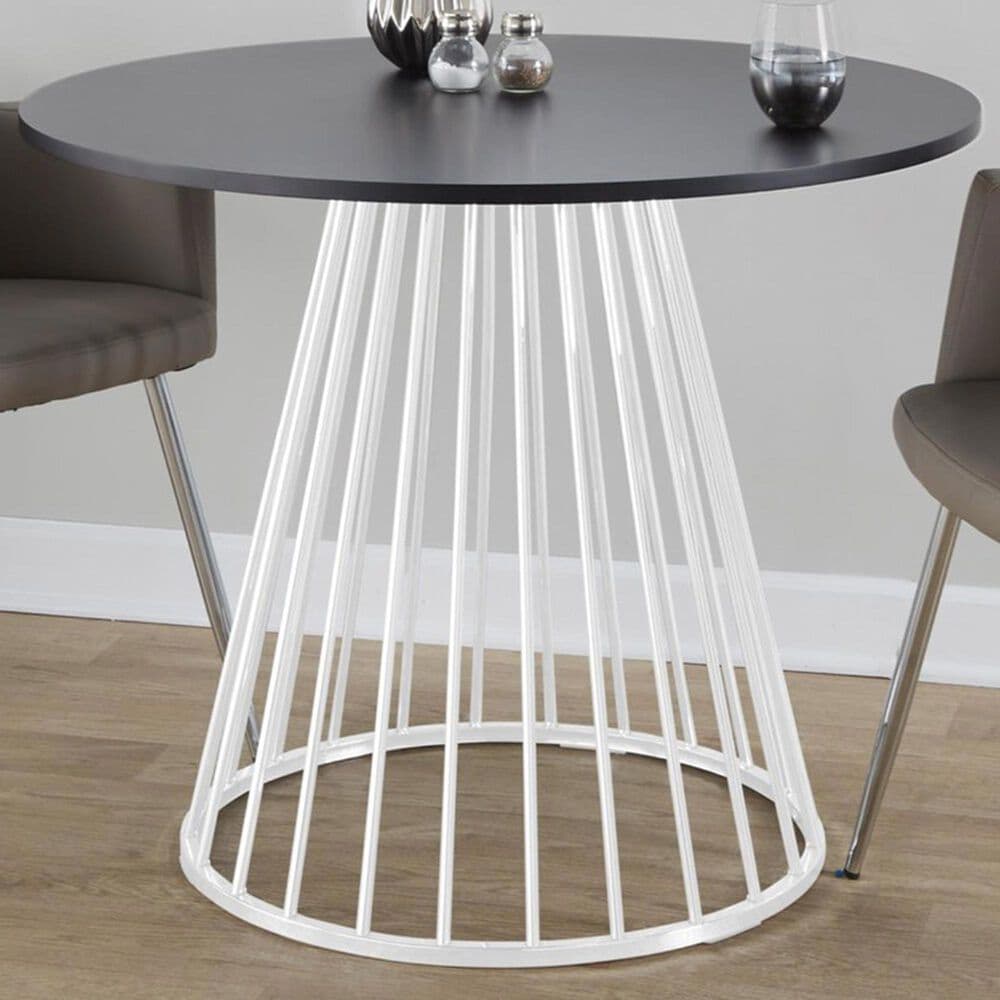 LumiSource Canary Dining Table in White and Black - Table Only, , large