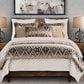 HiEnd Accents Chalet Aztec 3-Piece Super King Comforter Set in White and Brown, , large