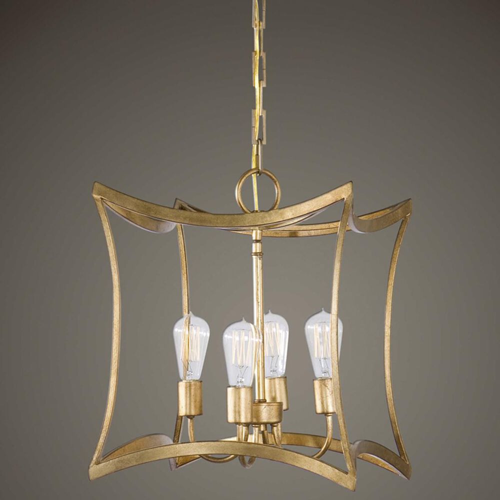 Uttermost Dore 4 Light Lantern Pendant in Gold Leaf, , large