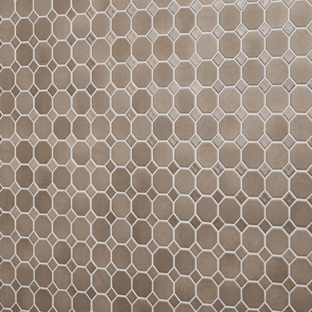 Dal-Tile Relicca Antique 12" x 12" Octagon Dot Ceramic Mosaic Sheet, , large