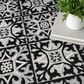 Nourison Aloha 5"3" x 7"5" Black White Indoor/Outdoor Area Rug, , large