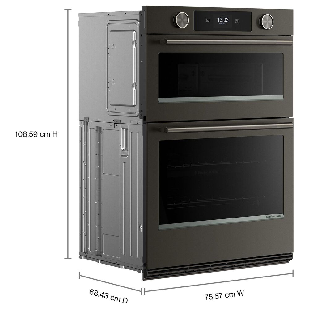 KitchenAid 2-Piece Kitchen Package with Black Ore 30" Smart Combination Wall Oven and Stainless Steel 30" Gas Cooktop, , large