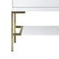 James Martin Mantova 35.4" Single Bathroom Vanity in Glossy White and Champagne Brass with 2 cm Glossy White Solid Surface Top and Rectangular Sink, , large