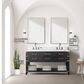 Lexora Home Norwalk 60" Double Bathroom Vanity in Black Oak with White Cultured Marble Top  and Rectangle Sink, , large