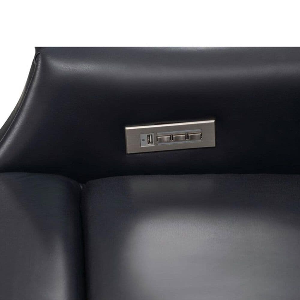Barcalounger Leather Power Recliner in Shoreham Blue, , large