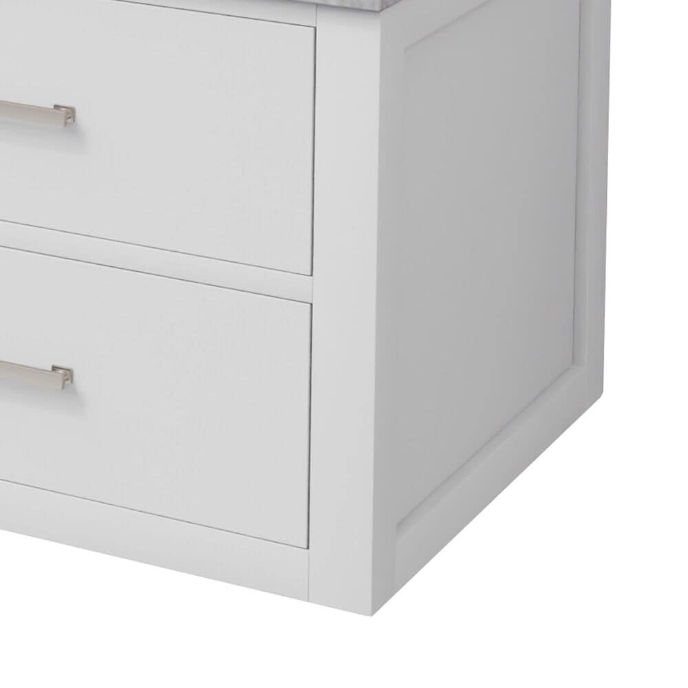 Lexora Home Castor 48" Single Bathroom Vanity in White with 2 cm White Carrara Marble Top and Rectangular Sink, , large