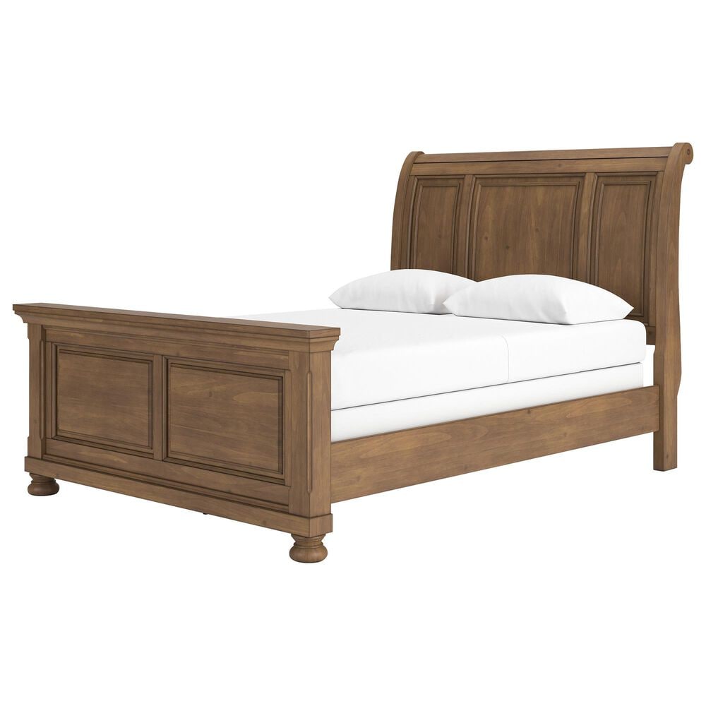 Ashley Feddinger Queen Sleigh Bed in Chestnut Brown, , large