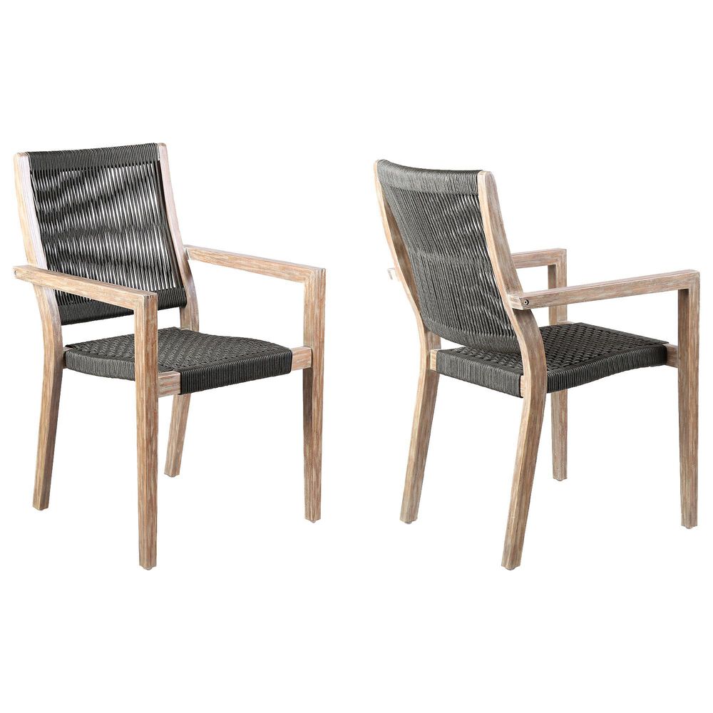 Blue River Madsen Patio Dining Chair in Charcoal/Teak/Eucalyptus (Set of 2), , large