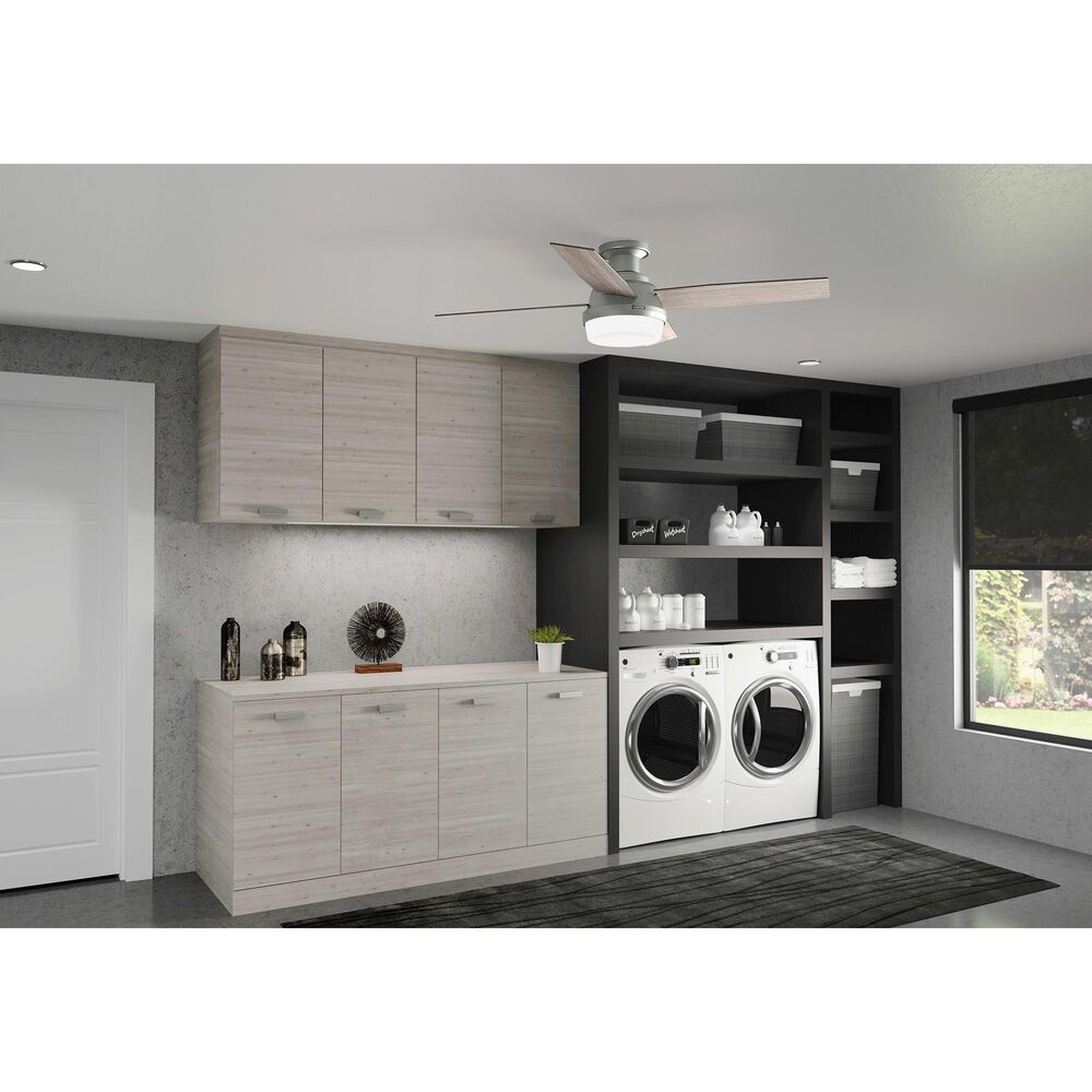 Hunter Dempsey Low Profile 52&quot; Ceiling Fan with Lights in Matte Silver, , large