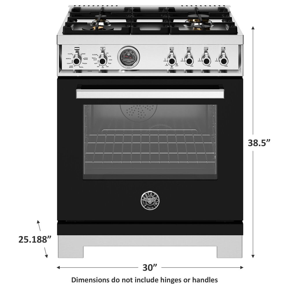 Bertazzoni Professional 4.6 Cu.Ft. Dual Fuel Range in Nero Matt, , large