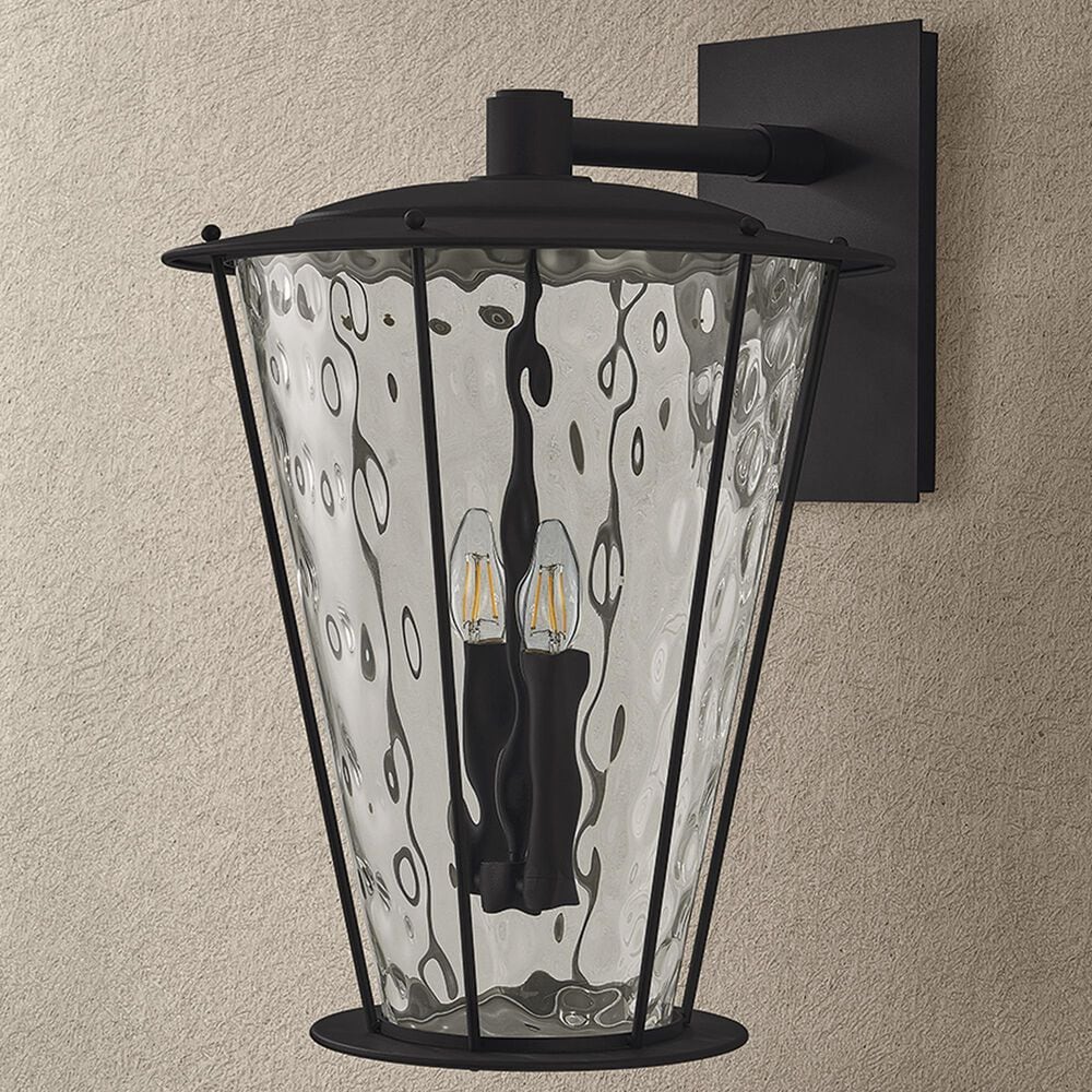 Troy Lighting Jantzen 22" 2-Light Outdoor Wall Sconce in Texture Black, , large