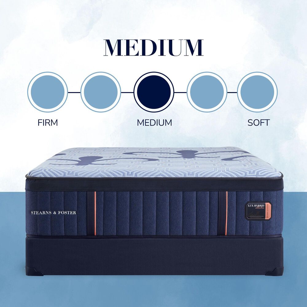 Stearns &amp; Foster Lux Estate Elite Medium Hybrid Twin XL Mattress with High Profile Box Spring, , large
