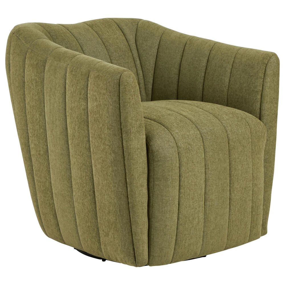 LumiSource Finley Swivel Accent Chair in Green, , large