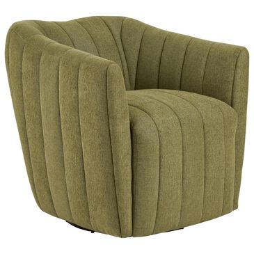 LumiSource Finley Swivel Accent Chair in Green, , large