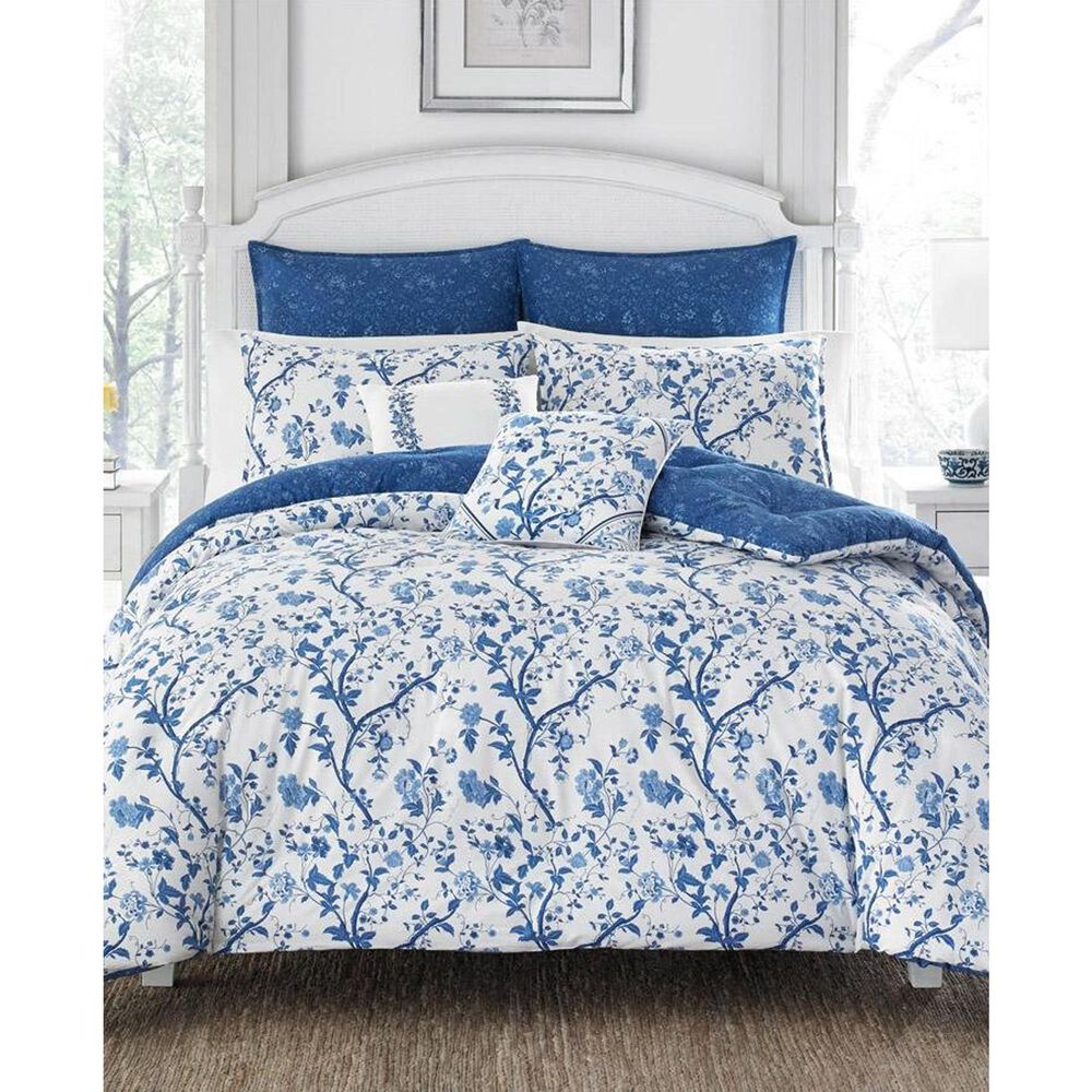 Revman Elise 3-Piece Queen Duvet Set in Blue and White, , large