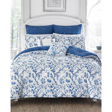 Revman Elise 3-Piece Queen Duvet Set in Blue and White, , large