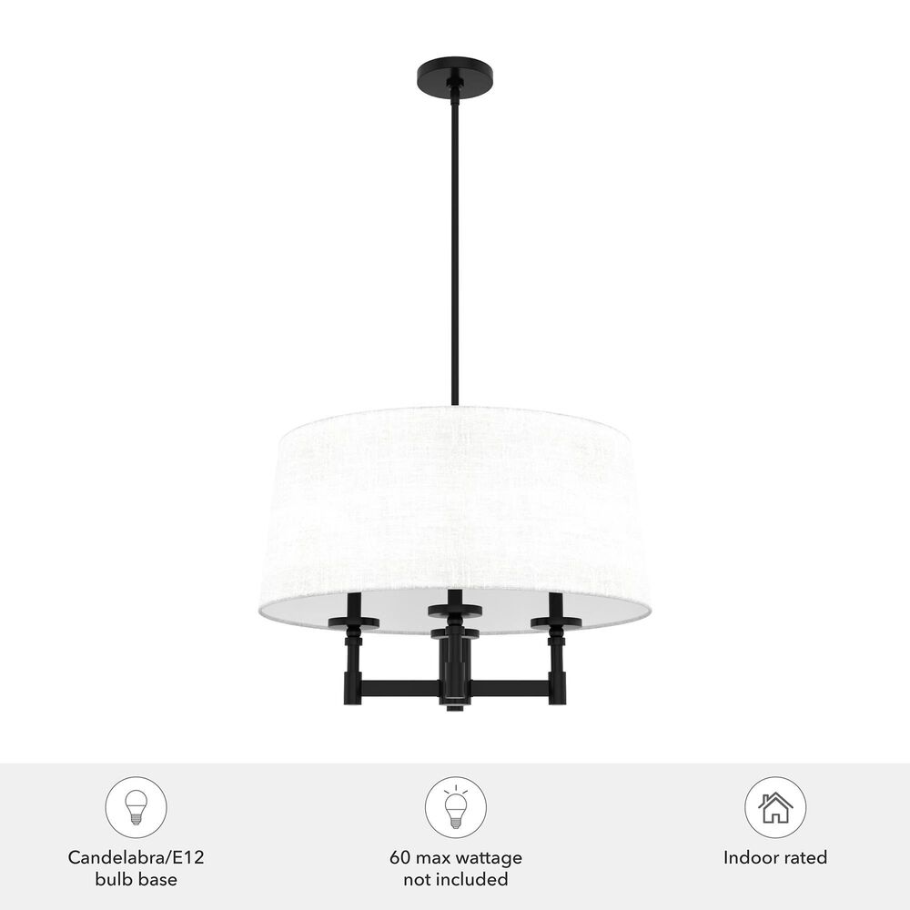 Hunter Briargrove 4-Light Chandelier in Matte Black, , large