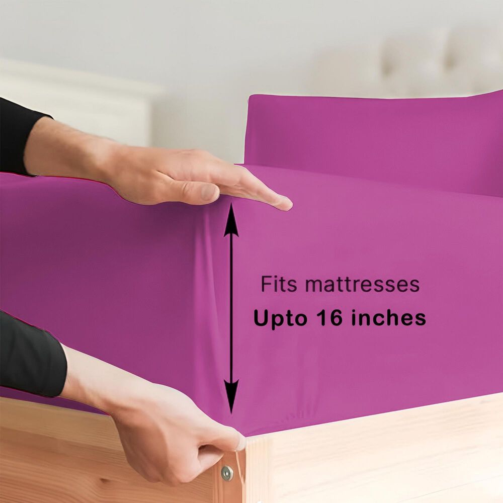 Trade Linker 3-Piece Twin/Twin XL Microfiber Sheet Set in Hot Purple, , large