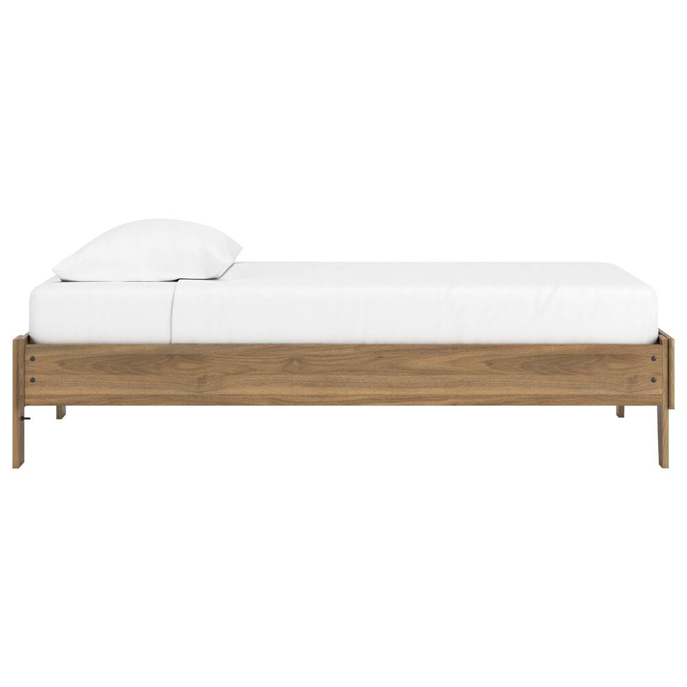 Ashley Deanlow Twin Platform Bed in Honey Brown, , large