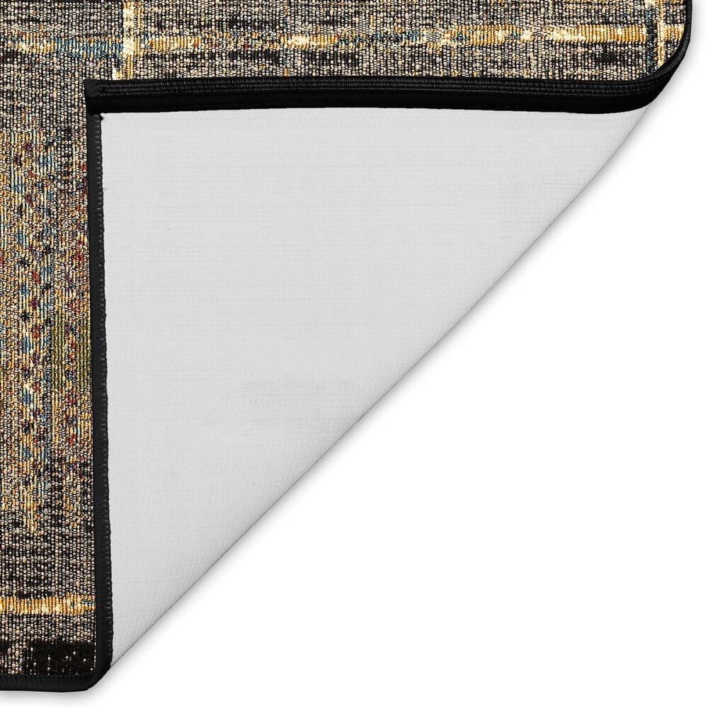 Trans-Ocean Import Liora Manne Esencia Tribal Stripe Black 2&#39; x 2&#39;10&quot; Indoor/Outdoor Area Rug, , large