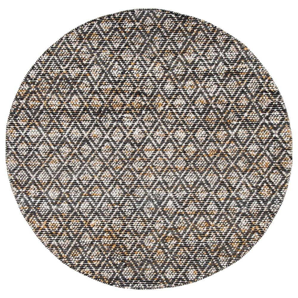 Safavieh Natura NAT615C 6" Round Ivory and Yellow Area Rug, , large