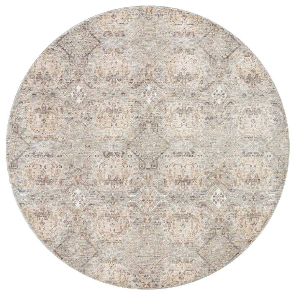 Amber Lewis x Loloi Zuma 3" Round Silver and Multicolor Area Rug, , large