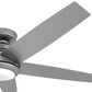 Hunter Zayden 52" Ceiling Fan with LED Light in Matte Silver, , large