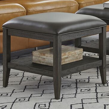 Null Manhattan Bunching Ottoman in Black, , large