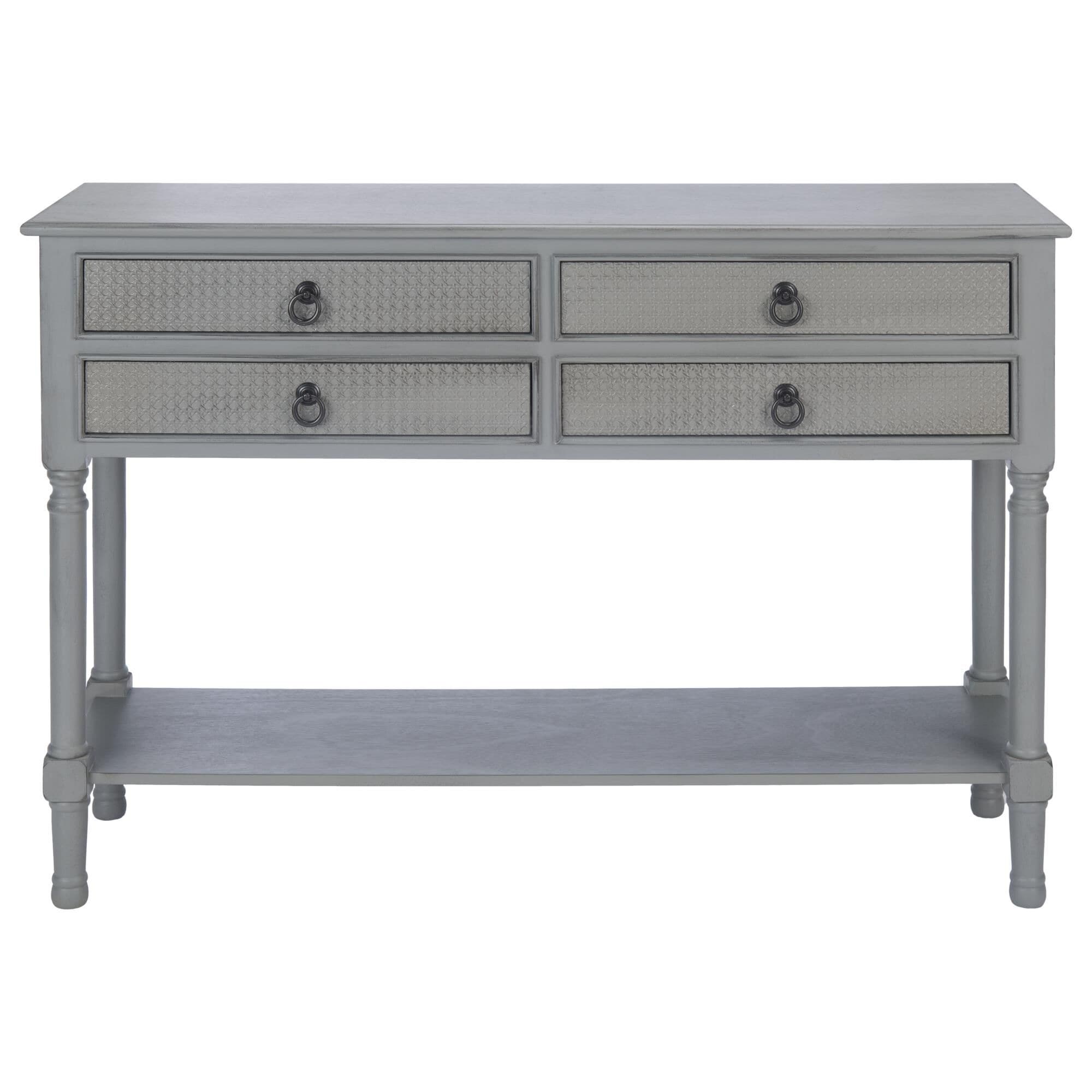 Distressed grey discount console table