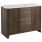 James Martin Vanities Gracyn 48" Single Bathroom Vanity in Sable with 3 cm White Zeus Quartz Top and Rectangular Sink, , large